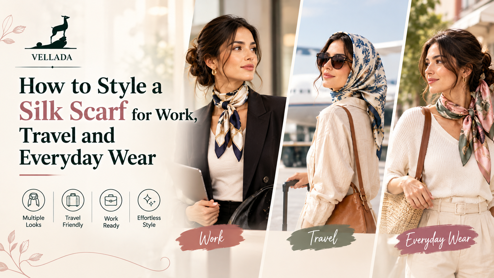 How to Style a Silk Scarf for Work, Travel and Everyday Wear 1 mulberry silk scarf