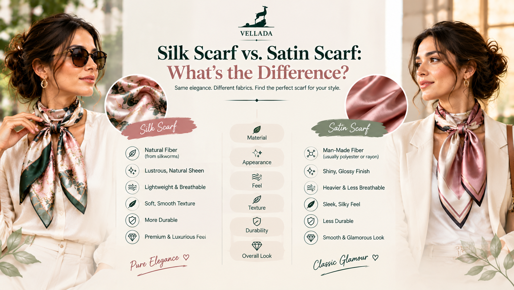 Silk Scarf vs. Satin Scarf: What's the Difference? 1 Silk scarf