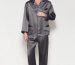 Silk pajama set for men in grey